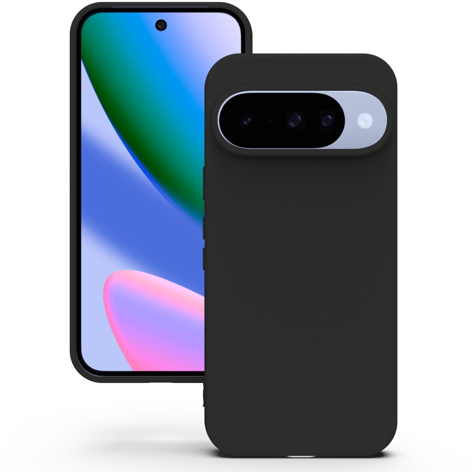 YATWIN Silicone Back Case for Google Pixel 10/10 Pro, Soft-Touch, Shockproof Phone Back Cover for Google Pixel 10/10 Pro - Black