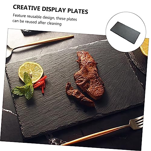 Platos para sushi y postre con diseño negro PRETYZOOM miniatura 6