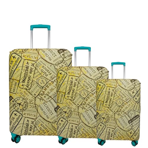 Image of Printed Luggage Cover for Traveling Bag & Suitcase - Stretchable & Scratchproof Trolley Protector with Velcro Lock & Lightweight Washable Material(Suitcase Bag Not Included, Only Cover in Product)