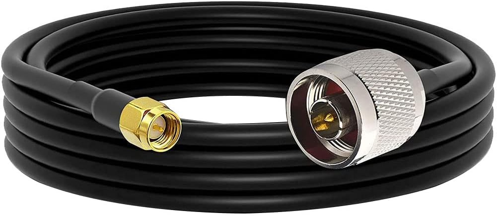 onelinkmore Low Loss RG58 N Male to SMA Male Antenna 15FT RF Coaxial Cable and Two-Way Radio Applications Pure Copper 50 ohm Cable for 3G/4G/5G/LTE/ADS-B/Ham/GPS/WiFi/RF Radio to Antenna