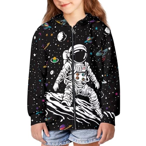 Image of Zipper Hoodie for Kids Full Zip Up Sweatshirt Active Coat Hooded Pullover with Pockets Size 6-16 Boys Girls
