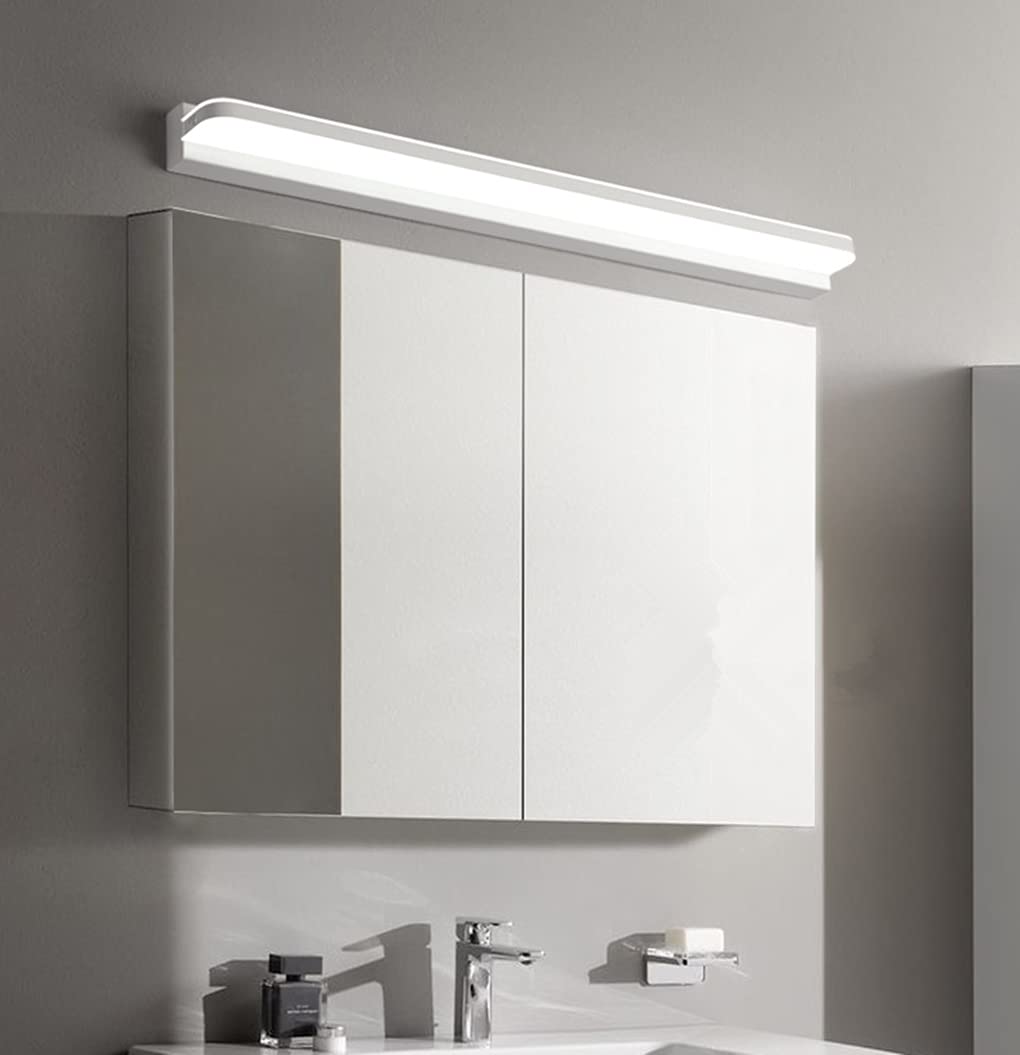 Lampka nocna do szafki LED srebrna, 42 cm, nowoczesne lustro łazienkowe, białe 6000 K, wodoodporna lampa łazienkowa, lampa do makijażu, akrylowa lampa lustrzana, acce