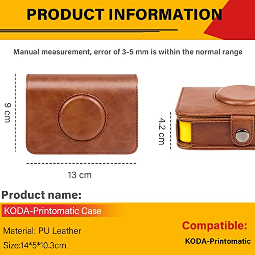 Funda de Cuero PU para Kodak Printomatic Retro Marrón miniatura 5