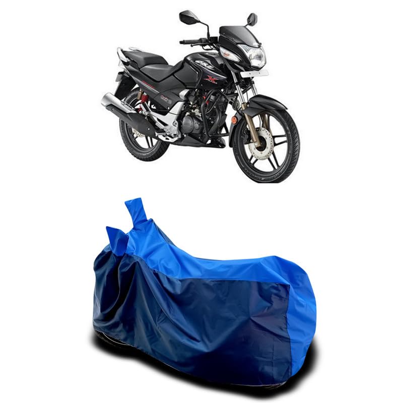 Image of DUFFEL-Two Wheeler Bike Body Cover Compatible for Hero New Cbz Heat Protectio /UV-Rays /Birds Dropping /DustProof /Waterproof All Variants [Nevay Blue]
