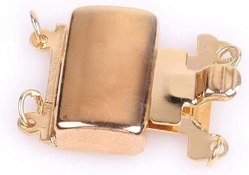 Miniatura 3 de JOE FOREMAN 2 cuerdas lisas de oro amarillo de 14 quilates, con cierre de perlas a presión, cierre de collar de perlas para pulseras, cierres de