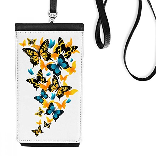 Cadeau smartphone sac de téléphone suspendu noir imprimé papillons originaux