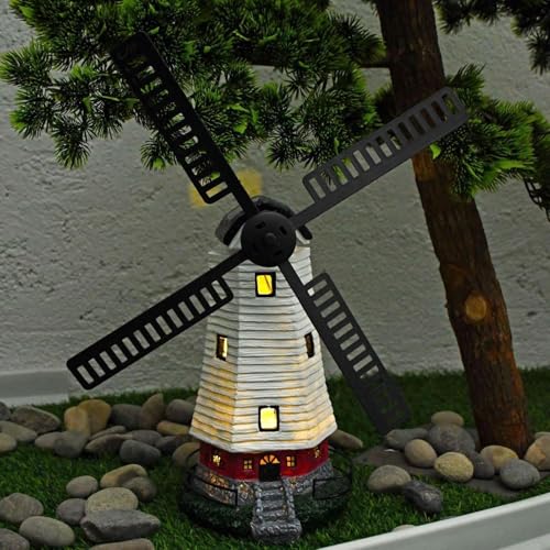 Moulin à vent LED solaire comme figurine décorative extérieure pour jardin - 3