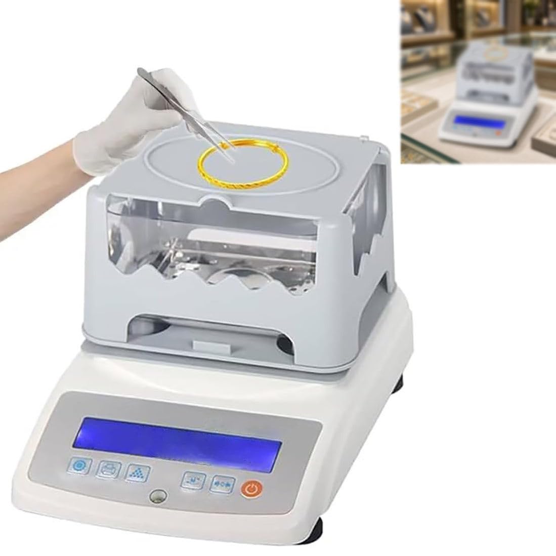 GmhXylophyte Commercial Gold Purity Content Detector, Small Footprint, With Shortcut Buttons For Zeroing, Confirmation, And Printing, Even Beginners Can Quickly Get Started 300A