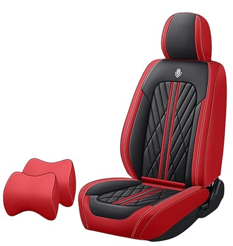 日産セレナ C27 C26 C25 H28.8~に適用車シートカバー座布団 防水 全天候型汚れ防止 取付簡単 滑り止め 収納便利クッションプロテクター前後席背もたれ耐摩耗性通気ナッパレザー素材(黒赤)