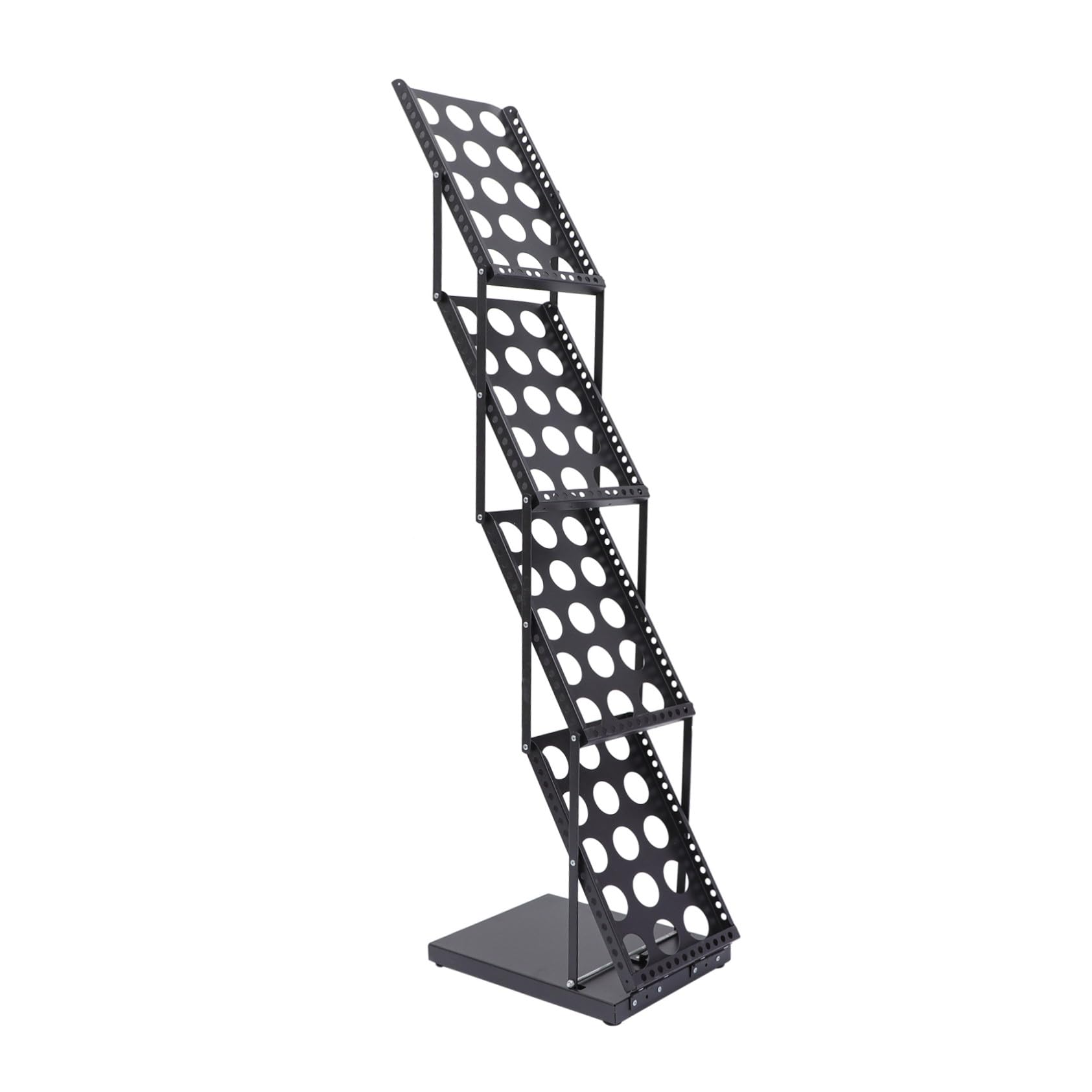 Alipis Présentoir à Brochures A4 Facile à Transporter Ranger Pliable en Fer Noir, Multi-Couches Vertical pour Magasins de Détail et Expositions
