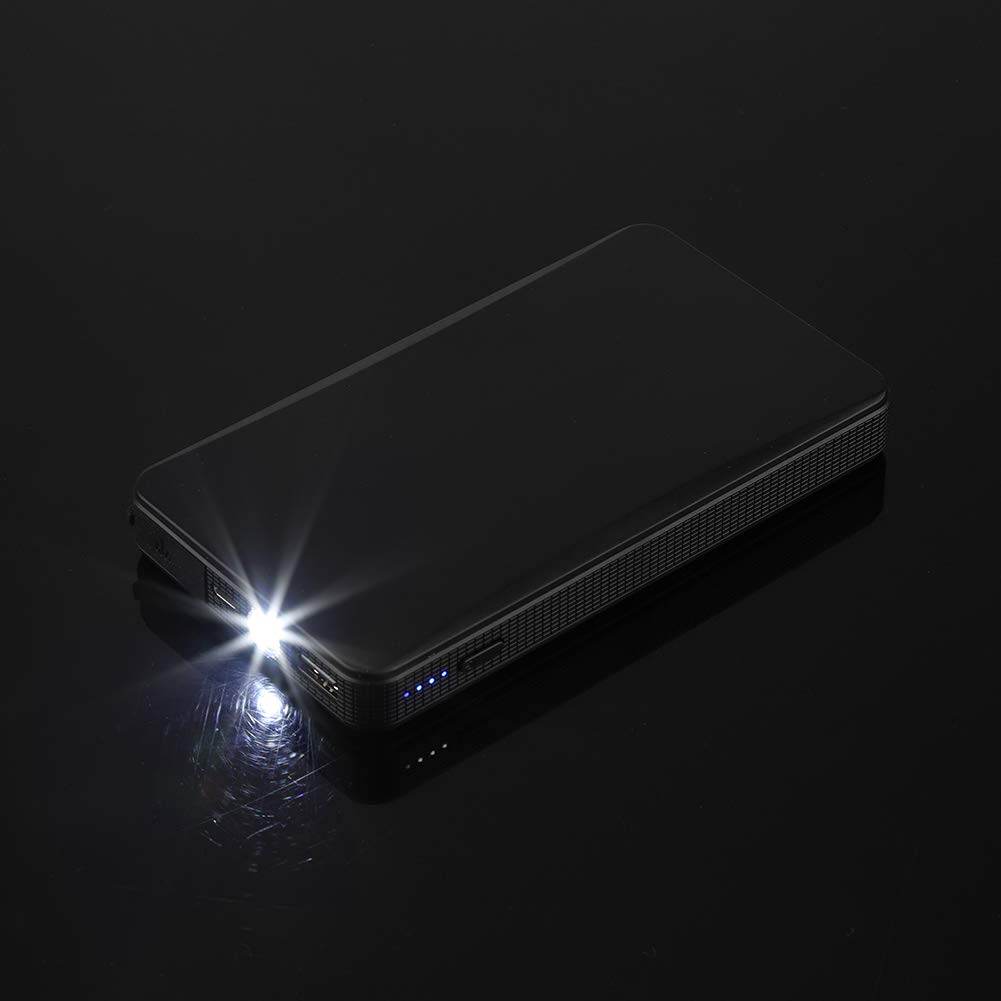 Starthilfe, tragbare 12V Starthilfe Motor Batterieladegerät Kabel Power Bank für Benzinmotor 3.0L(Schwarz)