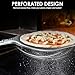 Pizza Peel – 12'' Aluminum Perforated Launch Placement Retrieving Peel – Metal Hanging Hook – Lightweight Turning Peel – Non-stick Pizza Paddle – Outdoor Pizza Oven Accessories
