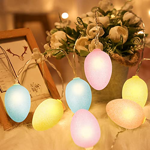 NJN Easter Eggs String Lights Battery Operated Fairy String Lights for Easter Decor