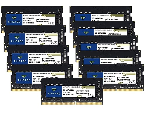 Timetec 80GB DDR4 SODIMM RAM kit 10x8GB 3200MHz