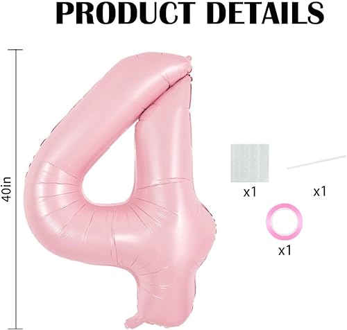 Miniatura 212 de TONIFUL Globos arcoíris de 40 pulgadas con números grandes del 0 al 9, globos digitales número 4 para helio, globos de aluminio Mylar con números