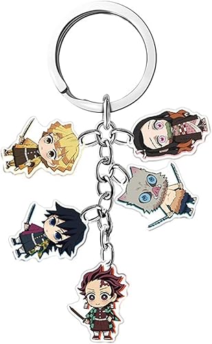 KKSJK Demon Slayer Schlüsselanhänger Kimetsu no Yaiba Acryl Schlüsselanhänger hängende Verzierung Anime Schlüsselanhänger