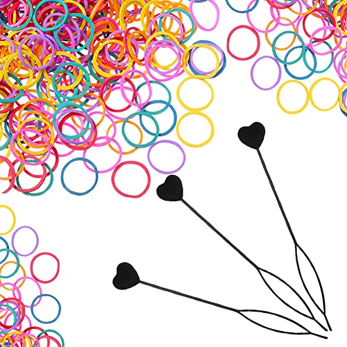 1000 Pcs Hair Rubber Bands,Mini Hair Ties,Soft Elastics Bands Small Hair Ties,for Women,Girls,Men,Audits,Ponytails,Braids,Wedding Hairstyle Hair Accessories,with 2 pcs Hair Tail Tools.(Spring Colors)