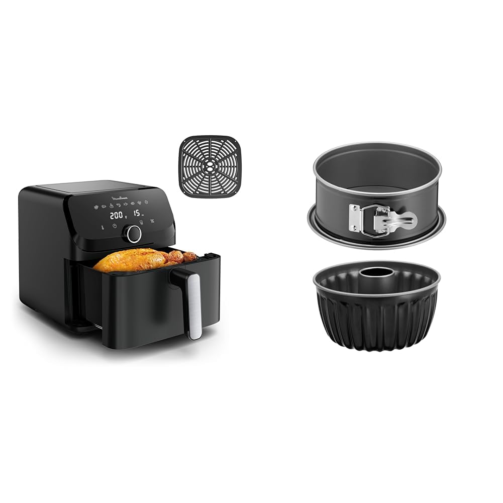 Air fryer Moulinex Easy Fry Mega pour repas de famille jusqu'à 8 personnes avec moules Tefal