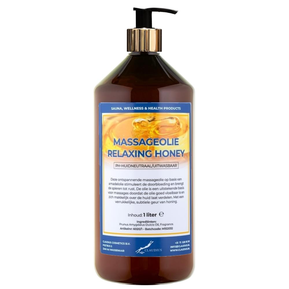 Massageöl Honig 1 Liter mit Goldpumpe - 100% natürlich - Bio und kalt gepresst (Bnstein)