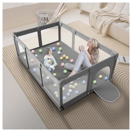 Large Baby Playpen for Toddlers, Playpen 74×50, Large Baby Play Yards Indoor & Outdoor, Sturdy Safety Baby Play Pen with Soft Breathable Mesh, Toddlers Activity Center with Anti-Slip Base