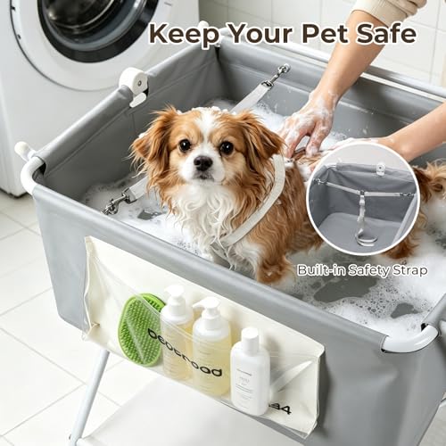 BEBEROAD PETS Dog Bathtub Dog Washing Station with Scrubber for Small Medium Dogs Cats, B4 Foldable Dog Tub for Bathing and Grooming, Portable Collapsible Dog Shower Tub, Indoor and Outdoor by BEBEROAD PETS - Image 6