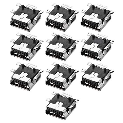 uxcell Mini USB PCB Connector Tipo B 5P Hembra SMT 10 Piezas miniatura 1