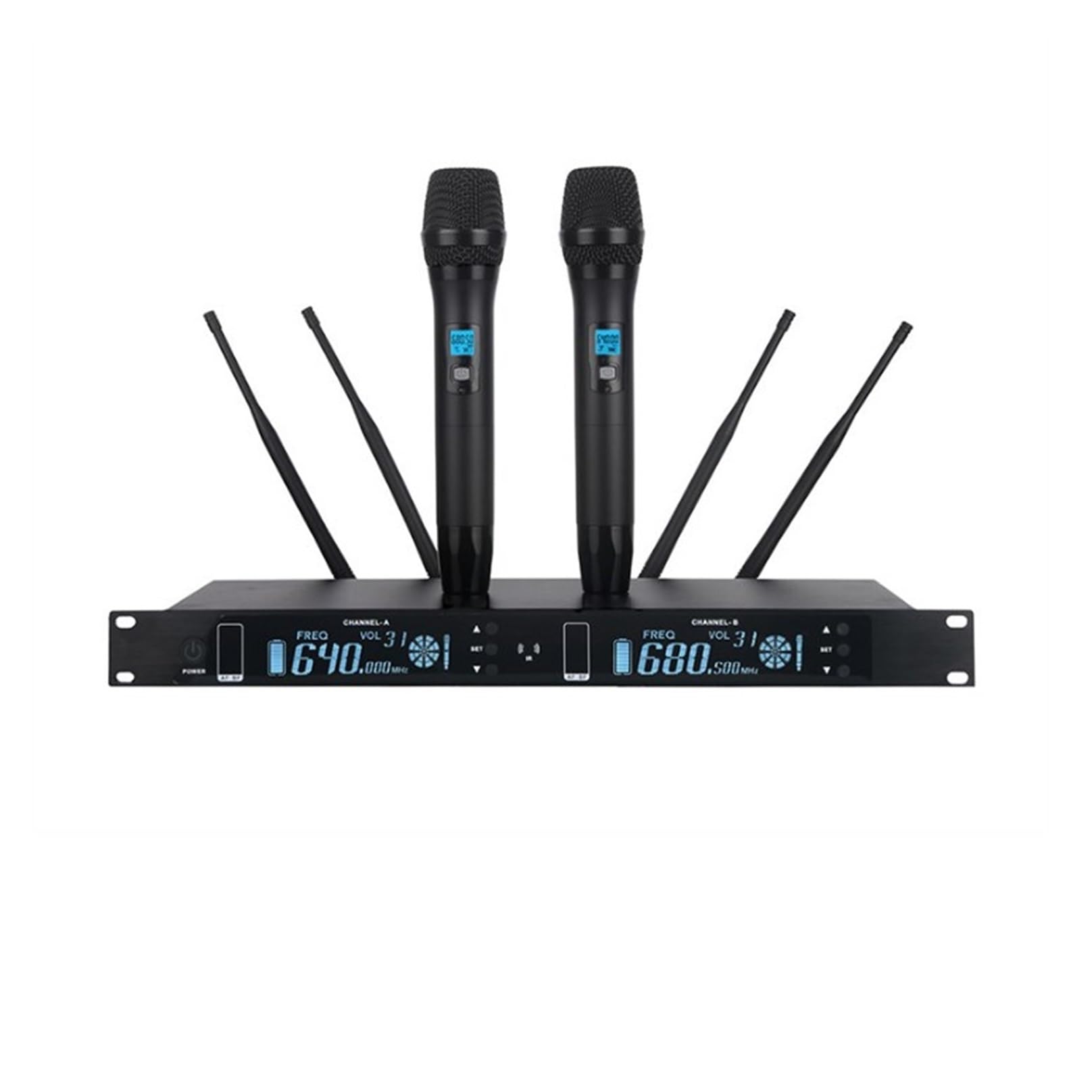 DJ-Equipment für die Party True Diversity 2 Handheld Uhf Wireless Microphone 2 * 100 Channel Selectable Frequency Perfect for Stage Vocal Concert