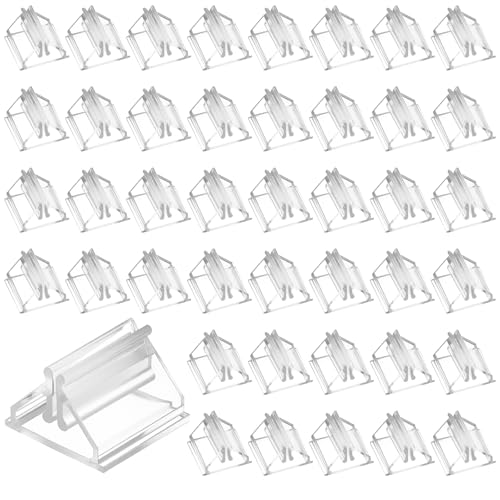 DOPENSPI 50PCS Card Stands Table Sign Holder Stand Clear Display Stands Menu Holders Picture Stand CardStands for Table for Wedding Photos Memos Pictures Display