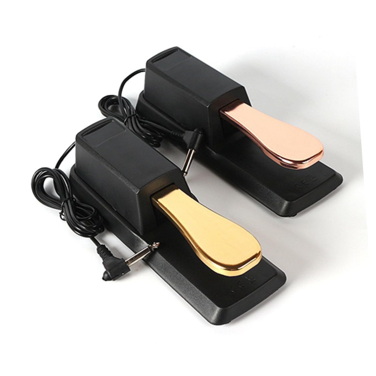 Pedal de Sostenido y Medio Pedal Dorado para Piano Electrónico Función Anti Óxido Fabricado en Abs y Metal para Teclados y Pianos Digitales