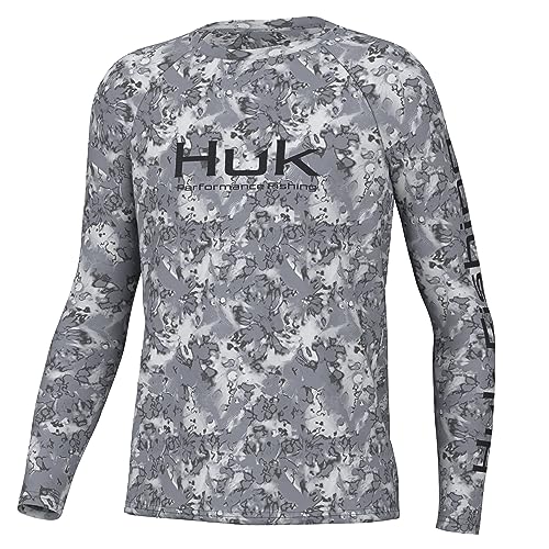 Image of HUK Boys Pursuit Solid Long Sleeve Shirt, Fishing Shirt for Kids