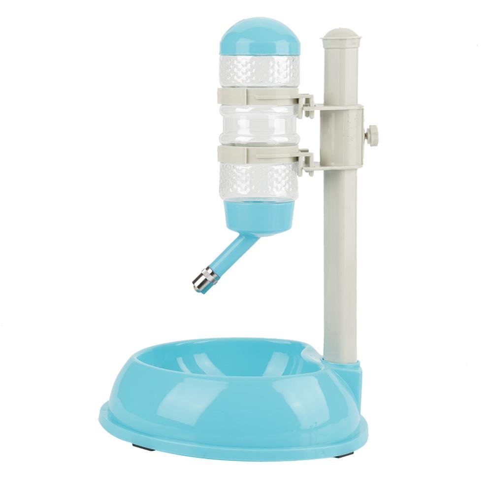 Wassernapf für Hunde, automatischer höhenverstellbarer Spender für Hunde, 2 in 1 Futternapf für Haustiere für Hunde, Futter für Katzen (Blau)