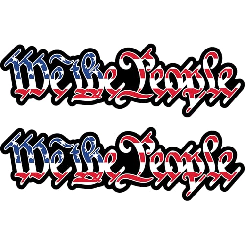 Stickios We The People Stickers (2-Pack) - American Flag Decal for Cars & Windows - Made in USA (5.9 x 1.8 inches)