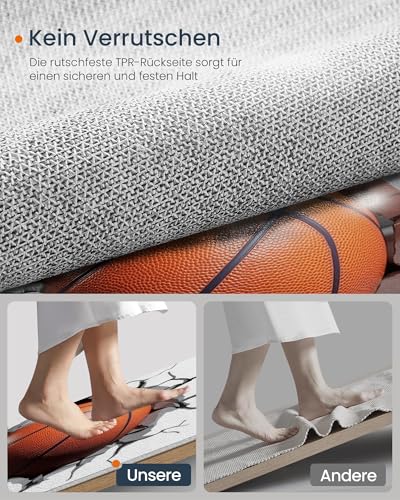 Tapis rond basket-ball blanc 200cm lavable en machine pour chambre - 8
