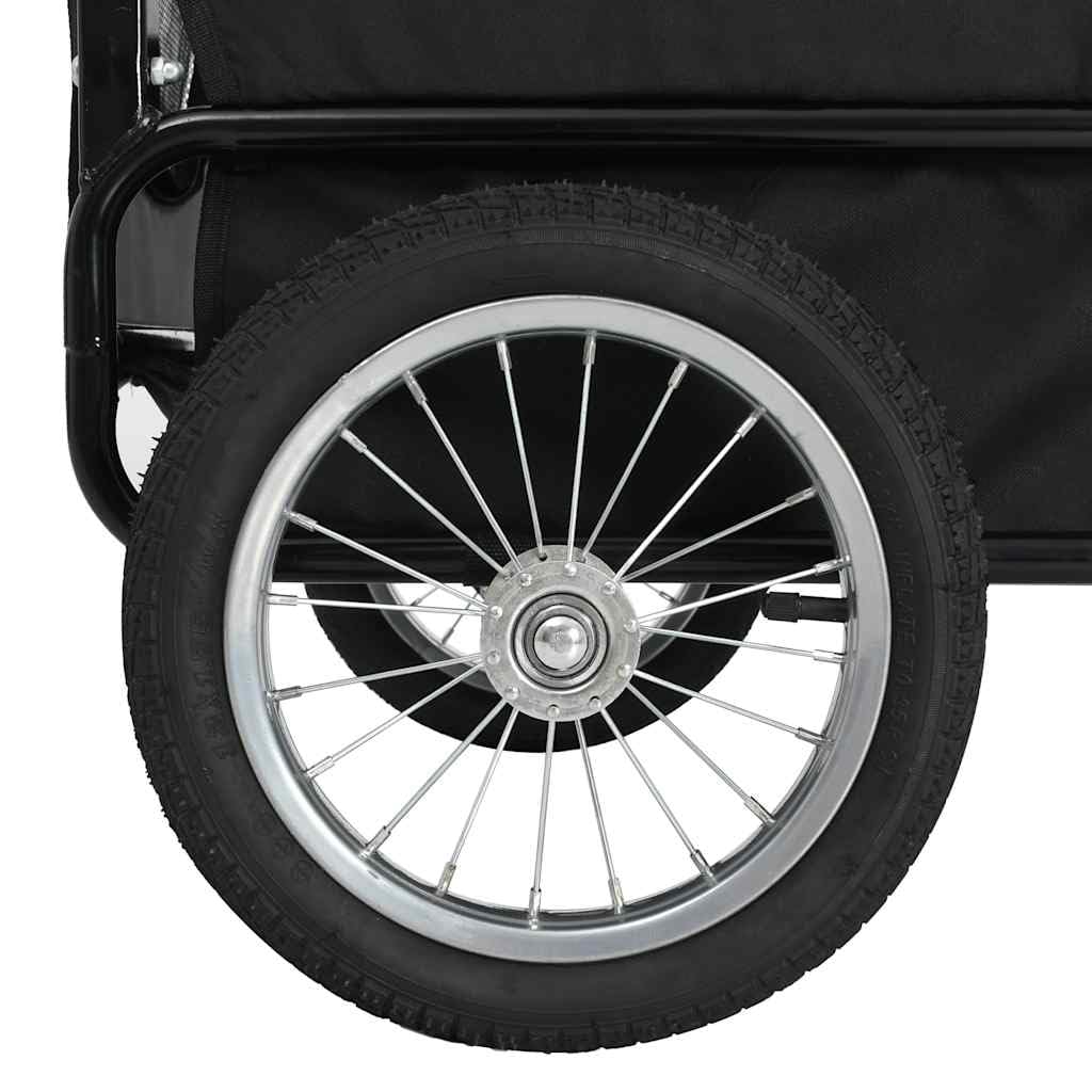 2-in-1 Fahrradanhänger für Hunde und Buggy Rot Schwarz faltbar mit Federung und Netz für Transport Komfort bei Spaziergang Reise und Outdoor Nutzung