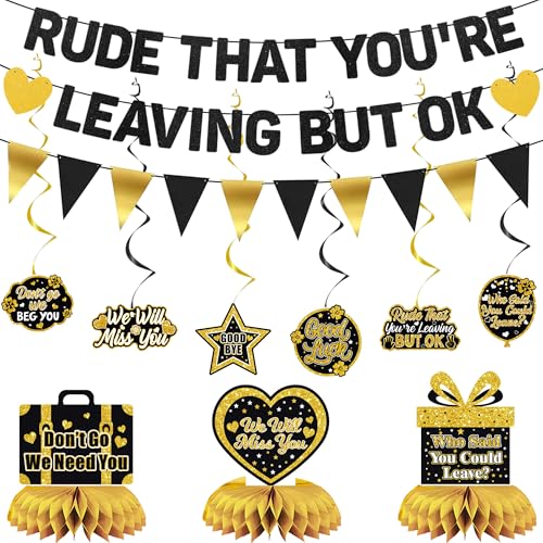 Roetyce Farewell Party Decorations, Black Rude That You're Leaving But OK