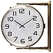Produktbild Logbuch-Verlag Vintage Bahnhofsuhr doppelseitig - Wanduhr seitliche Befestigung 38 cm messingfarben - Metall Wanddeko