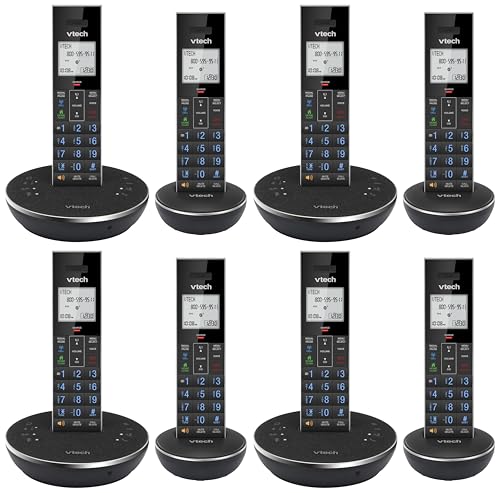 Image of VTech LS6381-2 Bluetooth Speaker with Echo Cancellation, Noise Reduction, Music Streaming, PC /Landline /Cellular Calls, Paired with DECT6.0 Cordless Handset, Answering System, Smart Call Blocker,Black