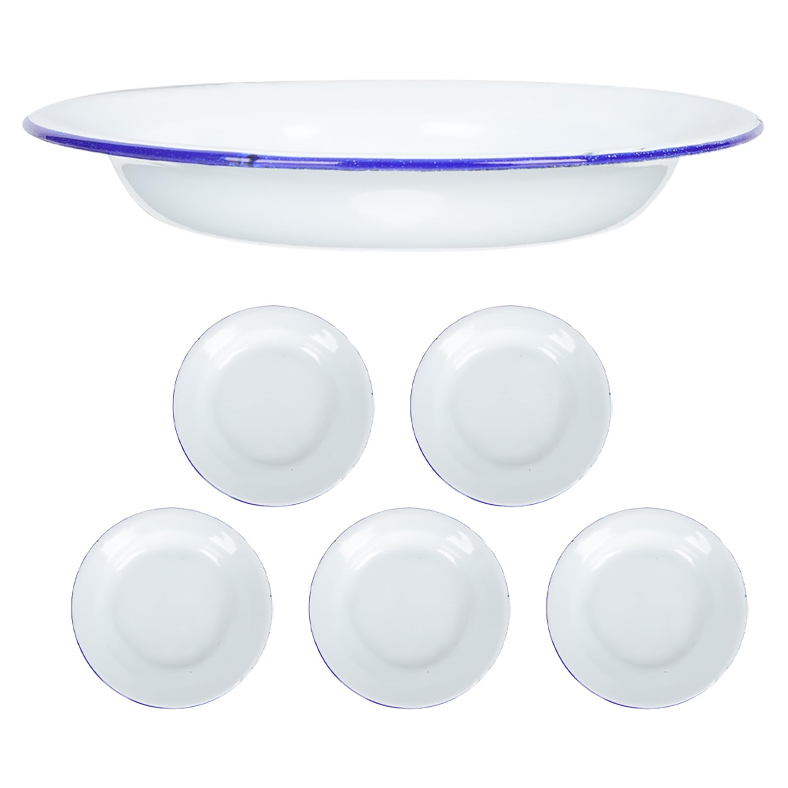 Juego De 6 Platos De Esmalte Vintage Redondos 5.5 Pulgadas Para Camping Picnic Frutas Ensaladas Aperitivos Multifuncionales Apilables