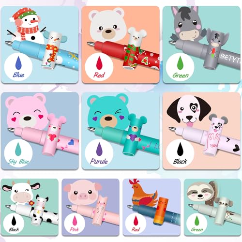 Set of Erasable Gel Pens - Weihnachten Radierbarer Gelschreiber Set, mit thermoempfindlicher Löschtinte, einer Vielzahl von Tintenfarben und Schaftdesigns, 0,7 mm (Weihnachten 18 Gel Eraser Pens)