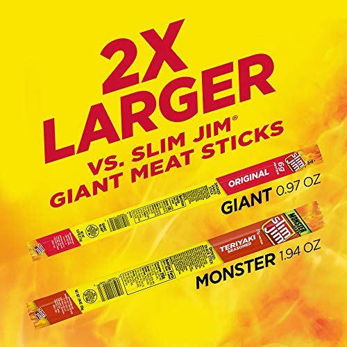Slim Jim Monster Jerky Meat Sticks, Teriyaki Seasoned, 1.94 oz., 18-ct - image 4