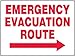 Accuform MEXT599VP Plastic Safety BIGSign,"Emergency Evacuation Route (Arrow Right)", 24" Length x 36" Width x 0.055" Thickness, Red on White
