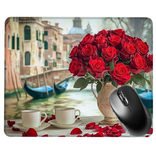 Alfombrilla Ratón Gaming, Mouse Pad, con Base de Goma Antideslizante, Superficie Impermeable, Bordes Cosidos, Compatible con Ratones Láser y Ópticos Portátil, Home Office, 52x25x0.3cm Rosa Café S0F591