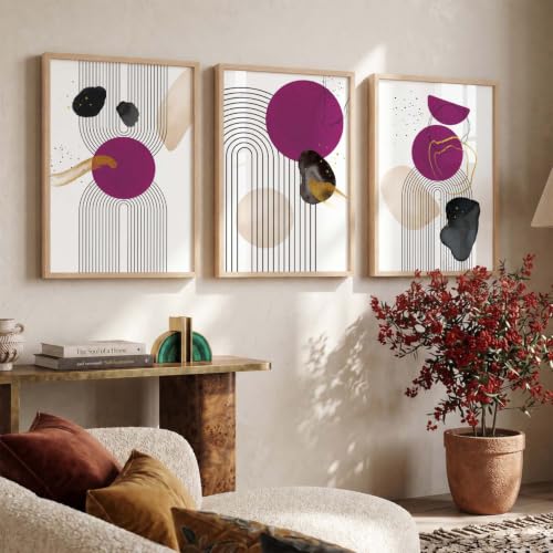 Image of kotart Classic Painting for Wall Decoration - Modern Art Wall Decor Framed Painting for Living Room Bedroom - Framed Posters /Paintings with Frame Set of 3 (Art 3)