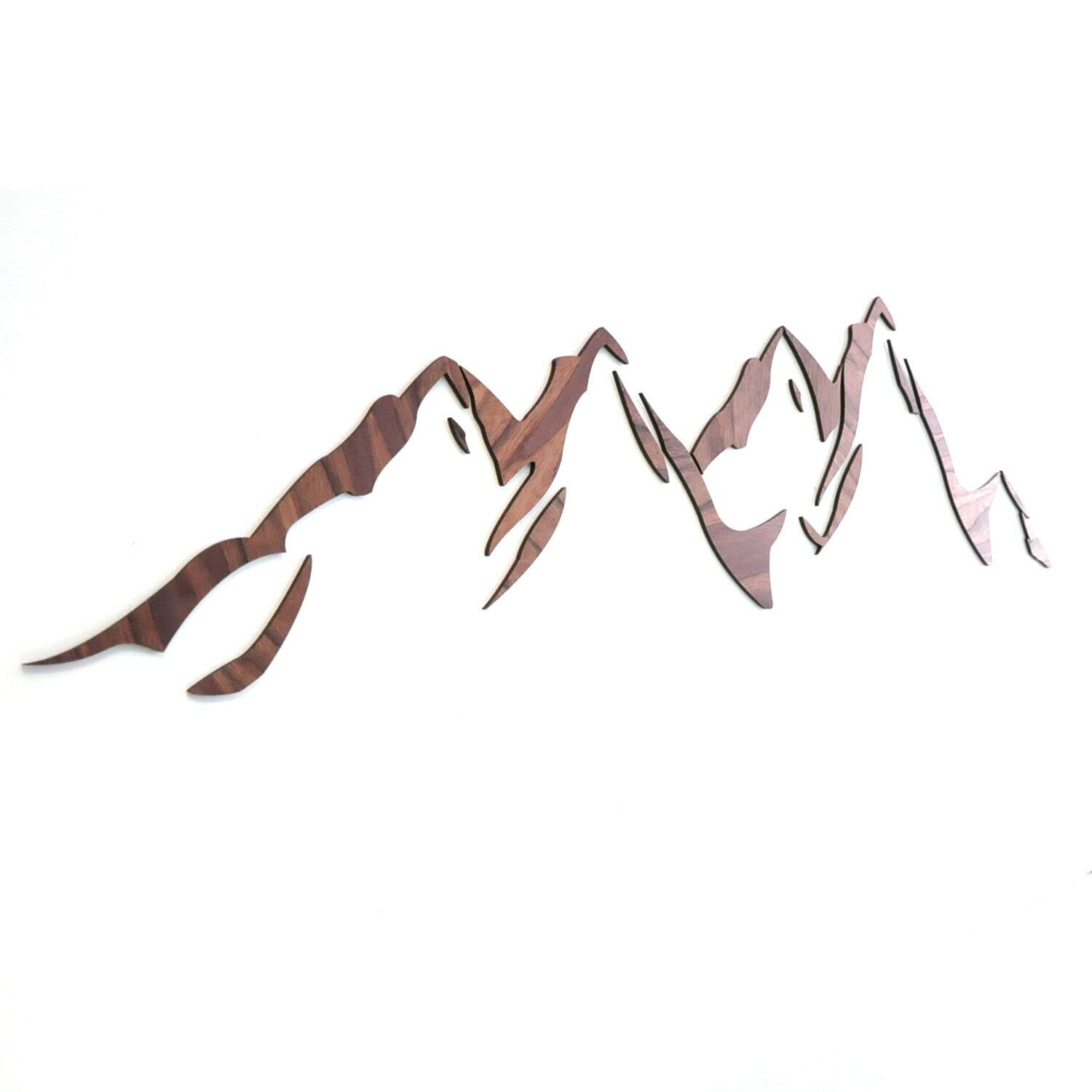 LAVICO|M Wanddekoration aus Holz, Der Berg ruft, Berg Silhouette, Holzdekoration, Wanddeko, Wohnzimmer, Alpen, Berge, 3D Bergpanorama – 120 cm (B)