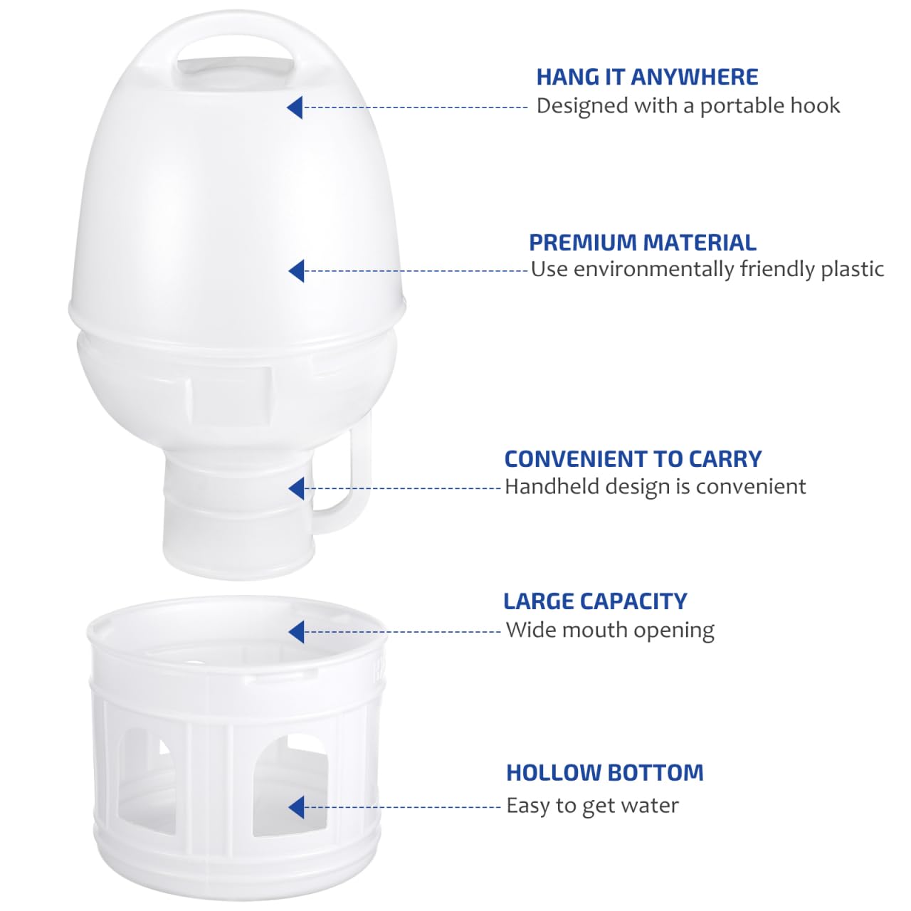 Dispensador de bebedero de plástico para pájaros de POPETPOP para alimentar a las palomas, contenedor de agua para pájaros – Comedero automático dispensador de agua y jaulas para pájaros