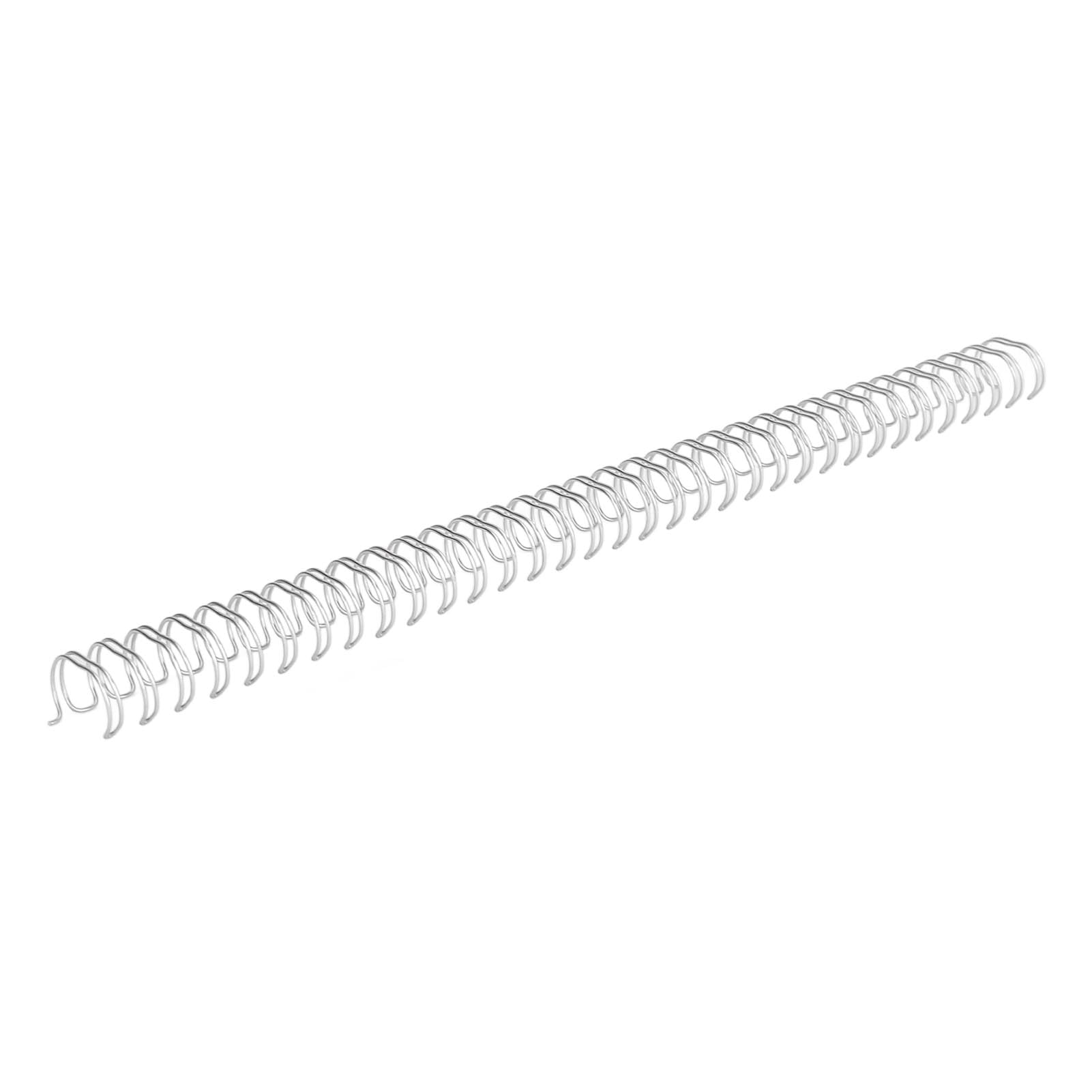 Headerbs 100 Stück Metalldraht-Spiralbindespulen, Doppeldraht-Binderücken mit 3:1-Teilung, 14,3 Mm, 34 Schlaufen, für 120 Blatt, mit Nylon Beschichtet, für Notizbücher, Berichte, Dokumente (SILVER)