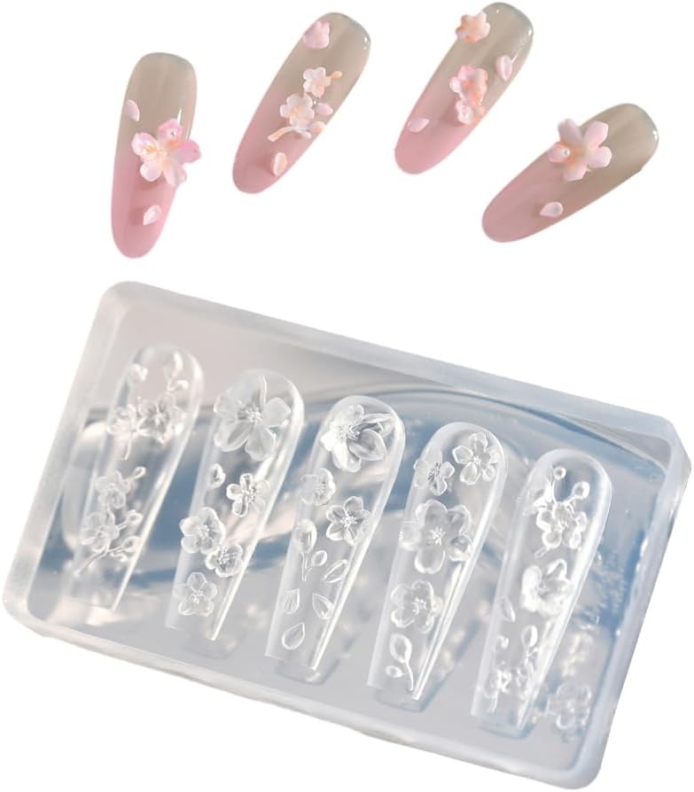 Silicone Nail Art Stamp Mold Flower Nail Stamp Mold for Professional Manicurists and Enthusiasts Jewelry Tool