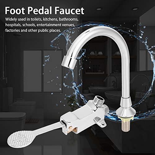 Foot Pedal Faucet for Sink - Yosoo Brushed Copper Finish Hands-Free Faucet with Pedal Accessories, Ideal for Bathroom or Kitchen Use