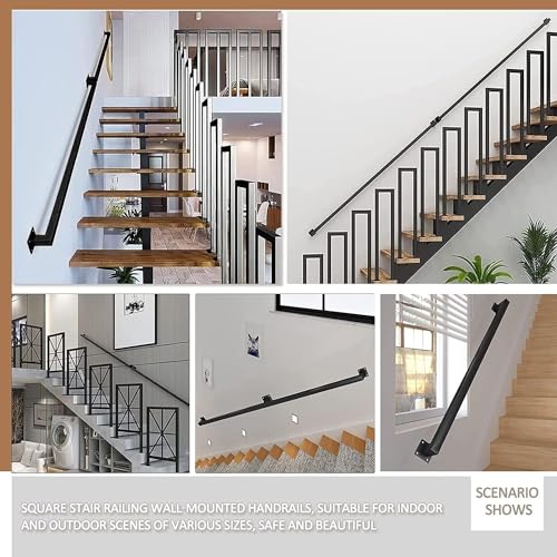 Main courante d'escalier intérieure noire de 120cm haute finition - 7