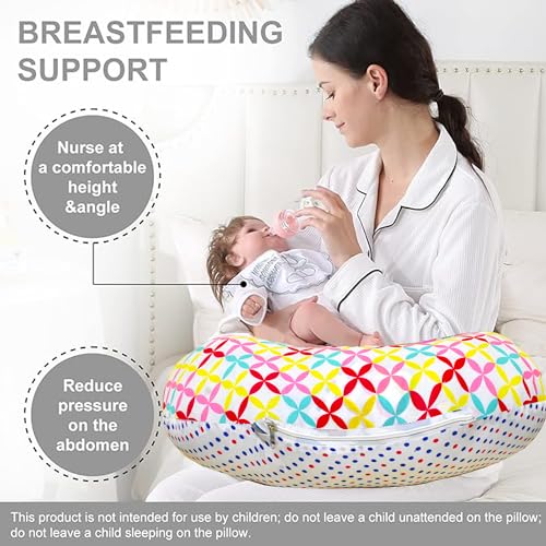 Image of VParents Multipurpose Baby Feeding Nursing Cum Maternity Pillow for New Born Cotton, Recommended for Maternity, Nursing, Medical Mite (Flower) 110496